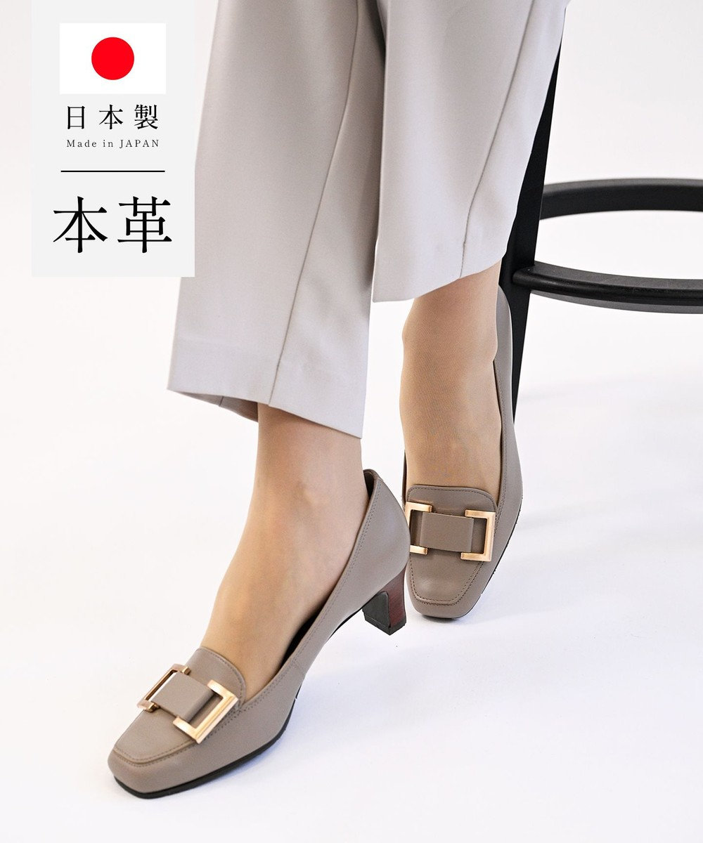 Pointer 日本製 本革バックルパンプス 