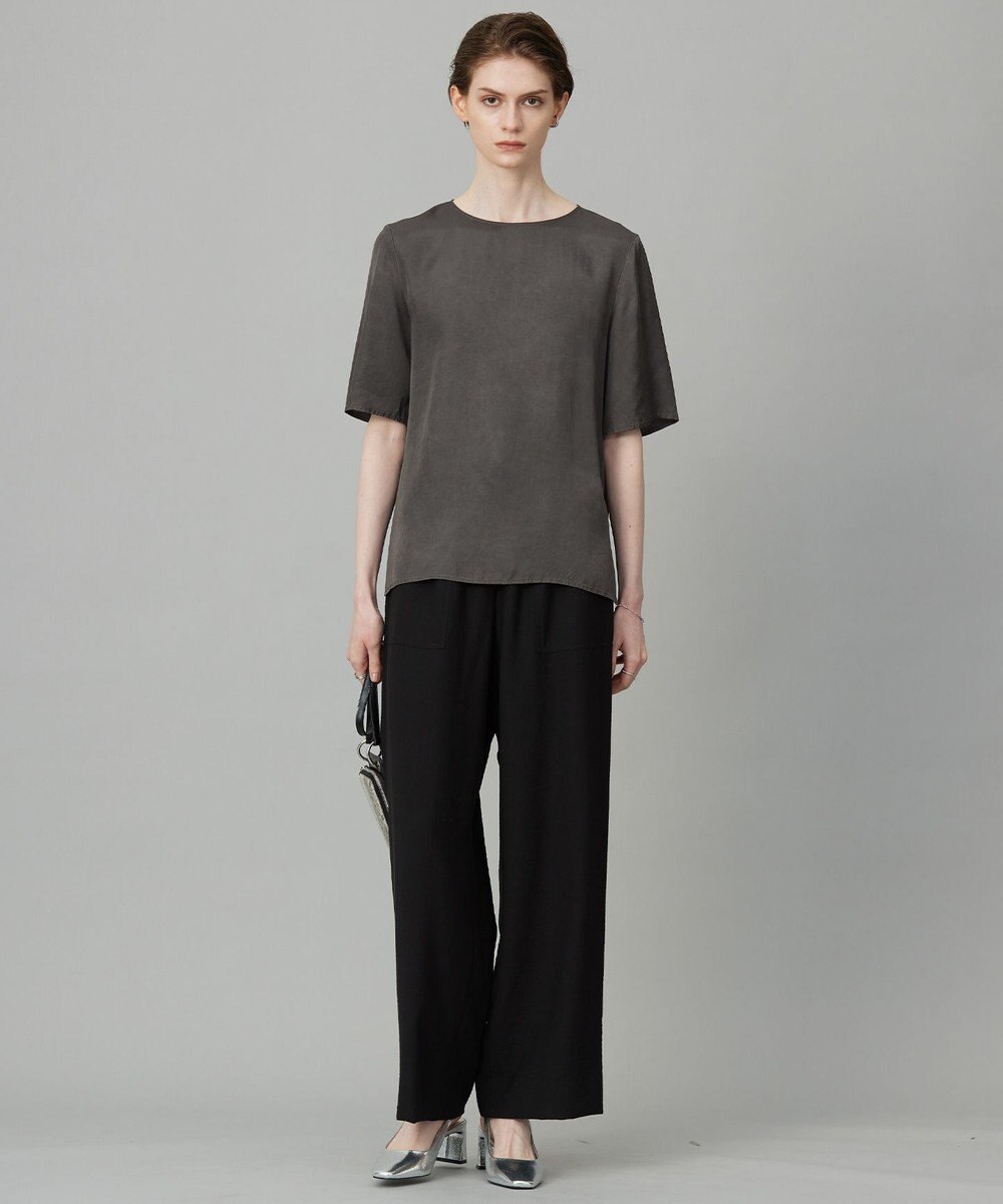 ICB 【人気のため新色追加・接触冷感・洗える】 ワッシャーツイル ワイドストレートパンツ 