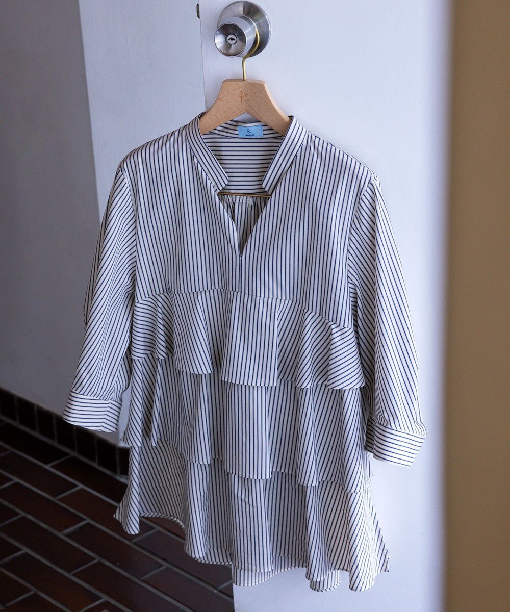 組曲 コンパクトシャーティングティアード ブラウス 