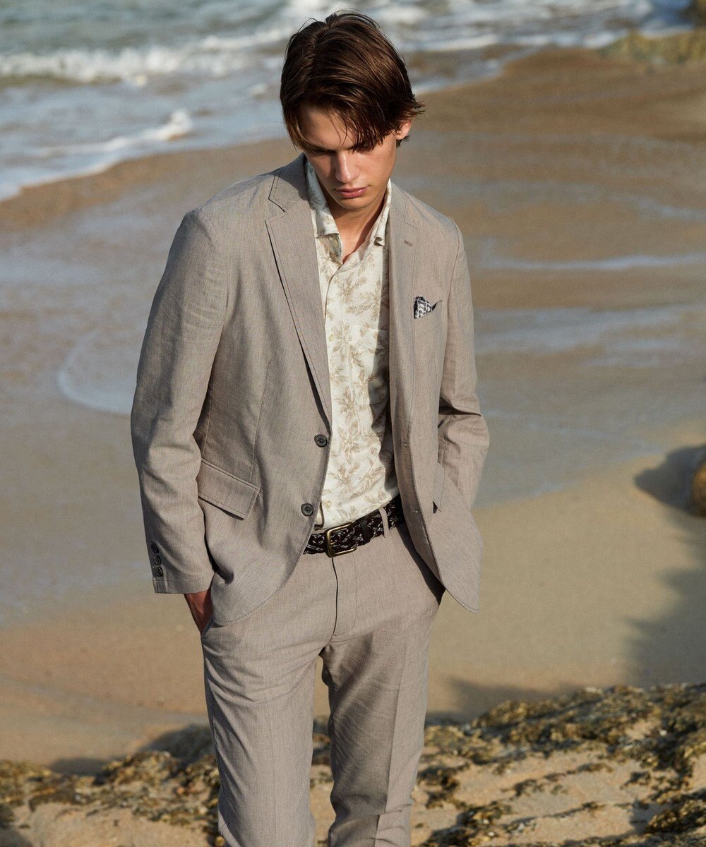 JOSEPH ABBOUD 【清涼/ストレッチ】ストレッチリネンシャンブレー ジャケット 