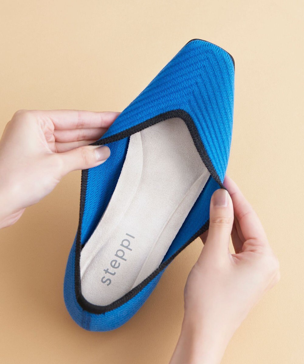 steppi ウール混 スクエア パンプス 