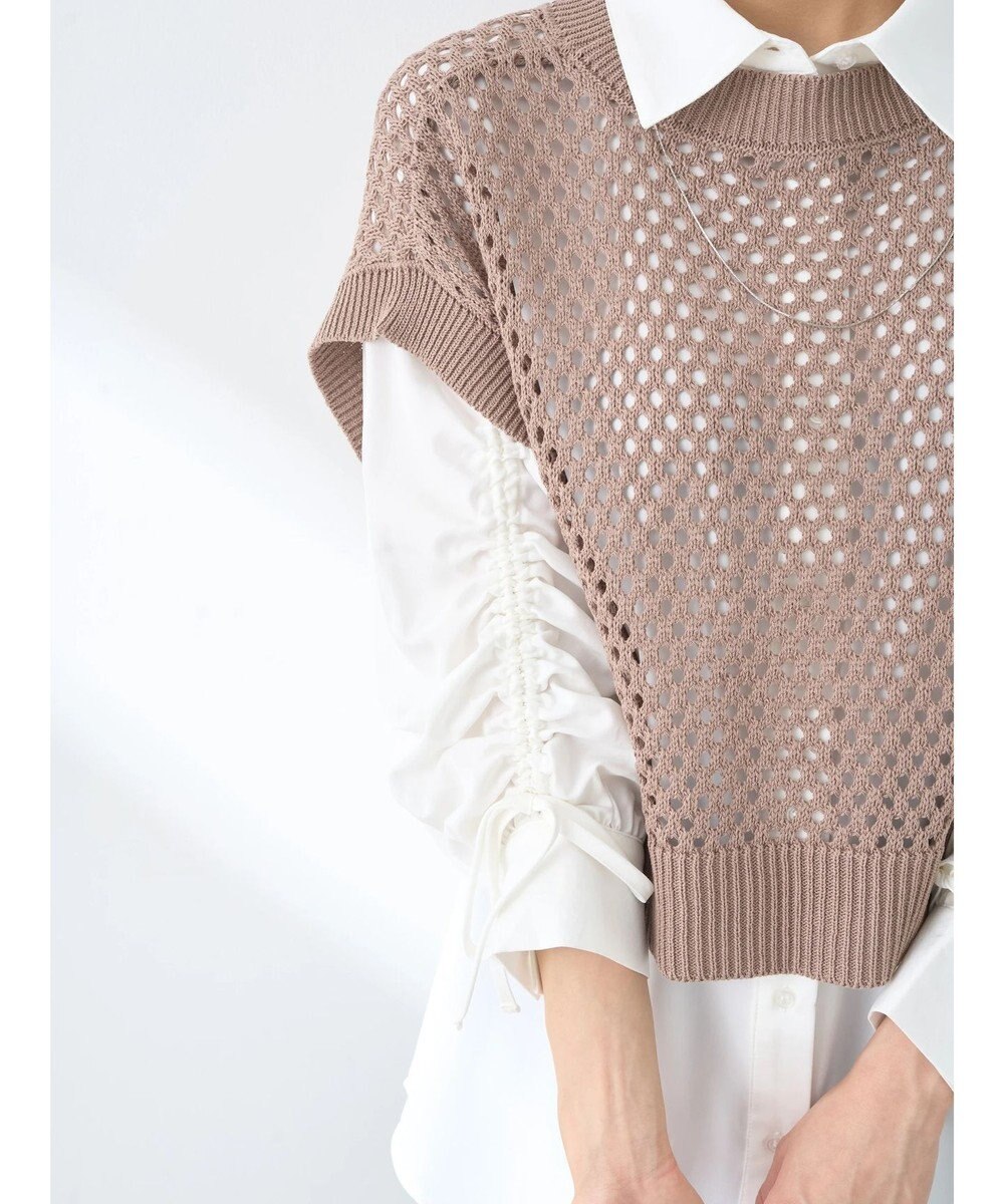 earth music&ecology ＳＥＴ２点メッシュベスト＋シャツ 