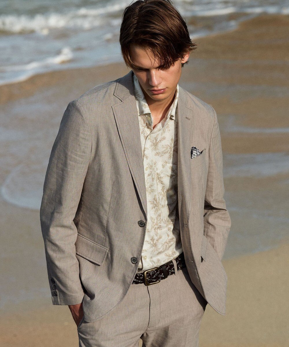 JOSEPH ABBOUD 【清涼/ストレッチ】ストレッチリネンシャンブレー ジャケット 