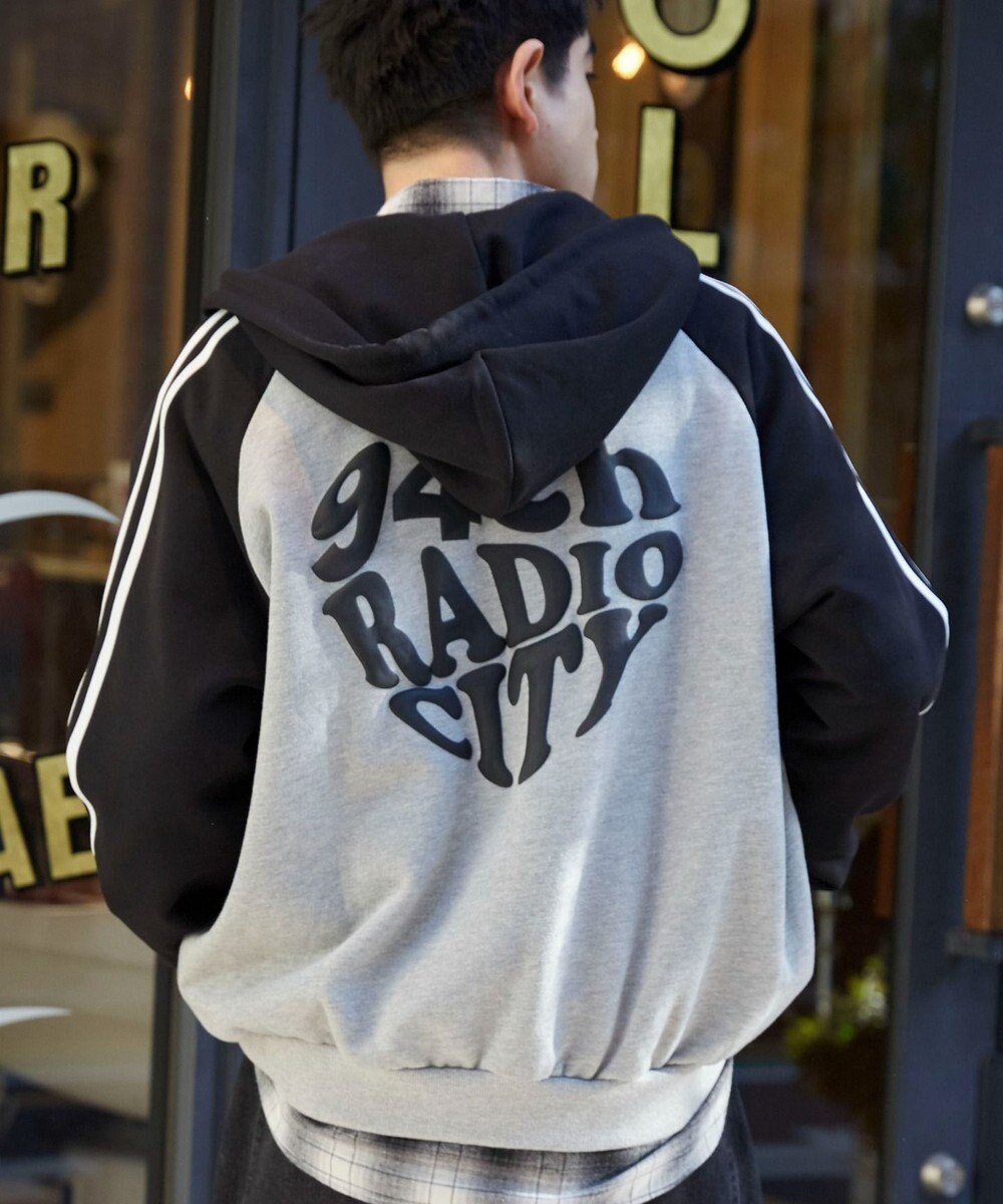 WEGO 【ユニセックス着用ITEM】ラグラングラフィックZIPパーカー 