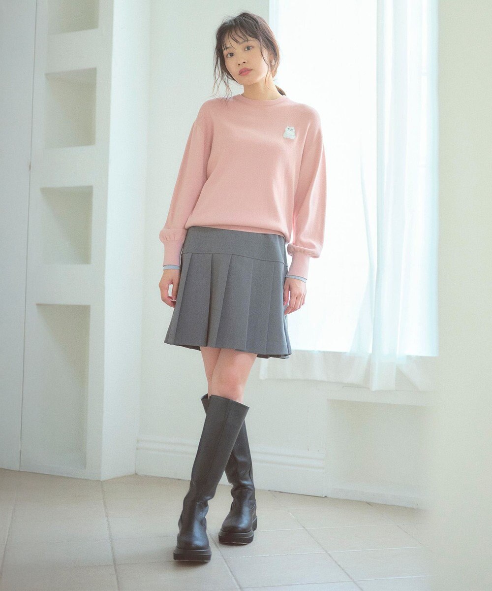 Feroux 【猫カフェMOCHAコラボ】しらたまくん刺繍 ニット 