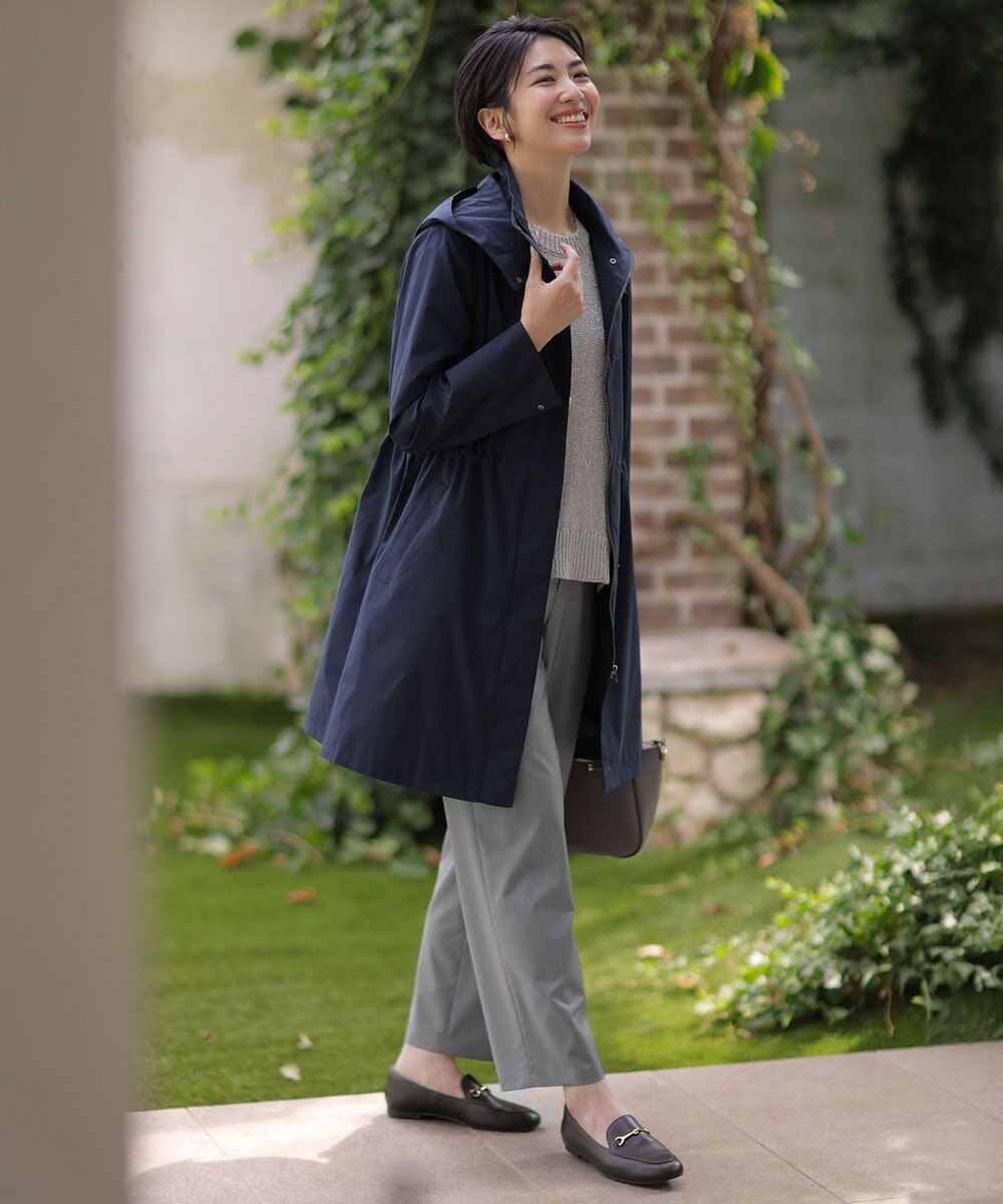 J.PRESS LADIES L SOFTシャンブレー テーパード パンツ 