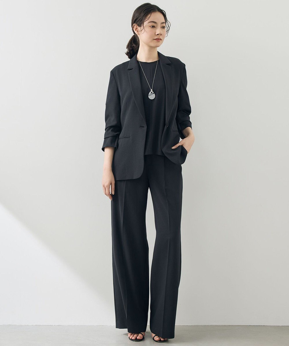 自由区 【セットアップ対応】テクスチャードスーツ ブラウス 
