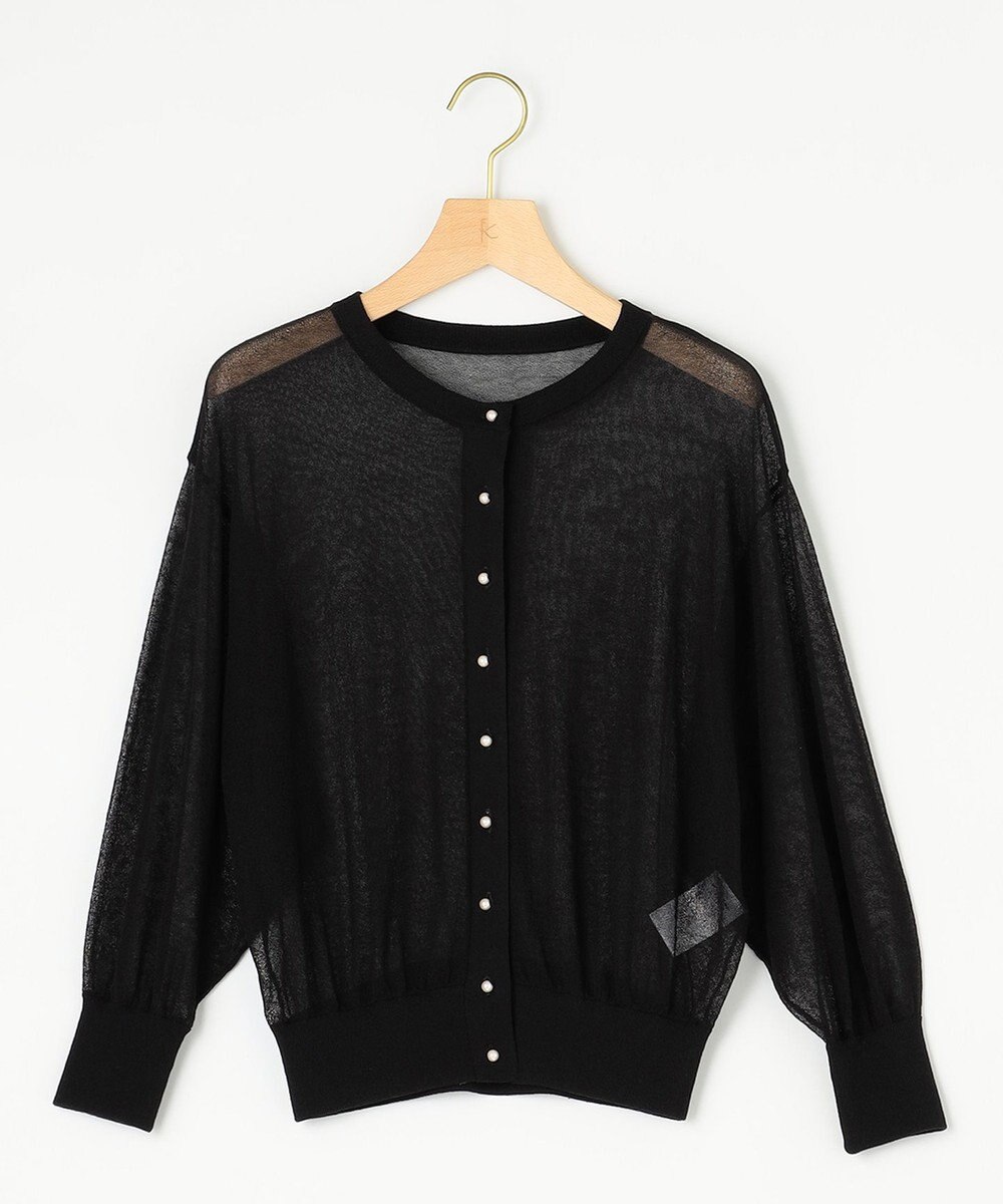 組曲 【洗える・2WAY】シアーニット カーディガン 