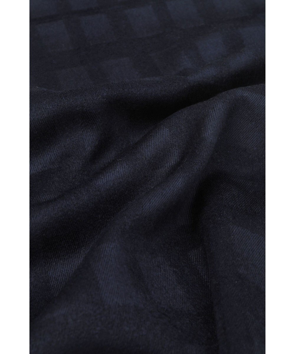 DAKS ネイビーチェックシルクマフラー 