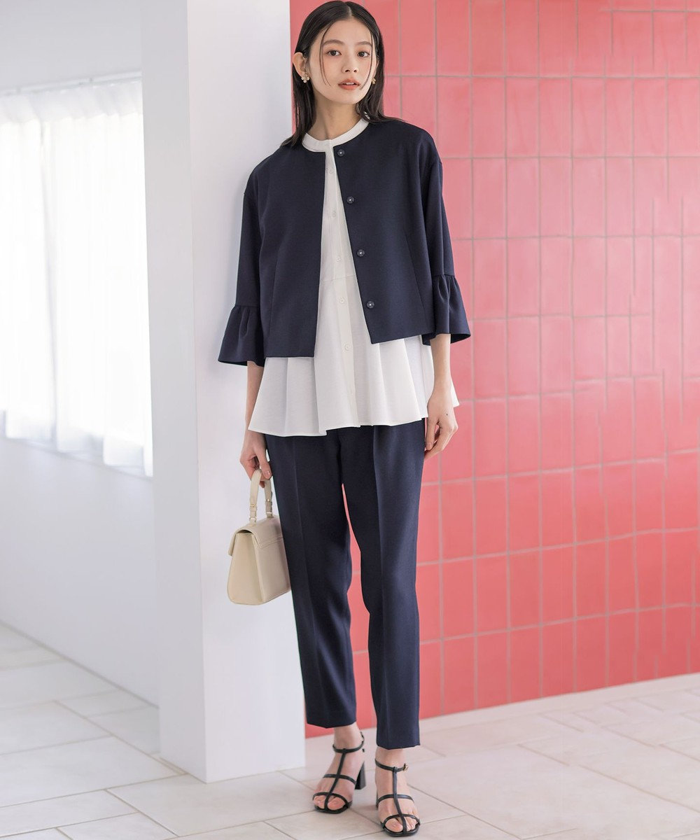 組曲 S 【先行予約・WEB限定】ライトリネンライクノーカラー ジャケット 