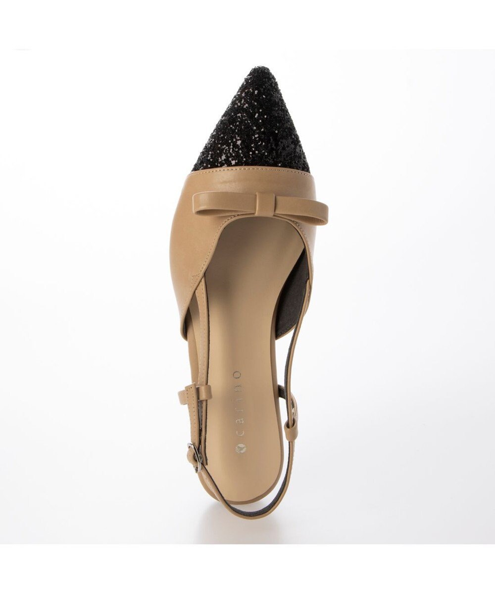 MODE ET JACOMO <carino>グリッターコンビフラットシューズ 