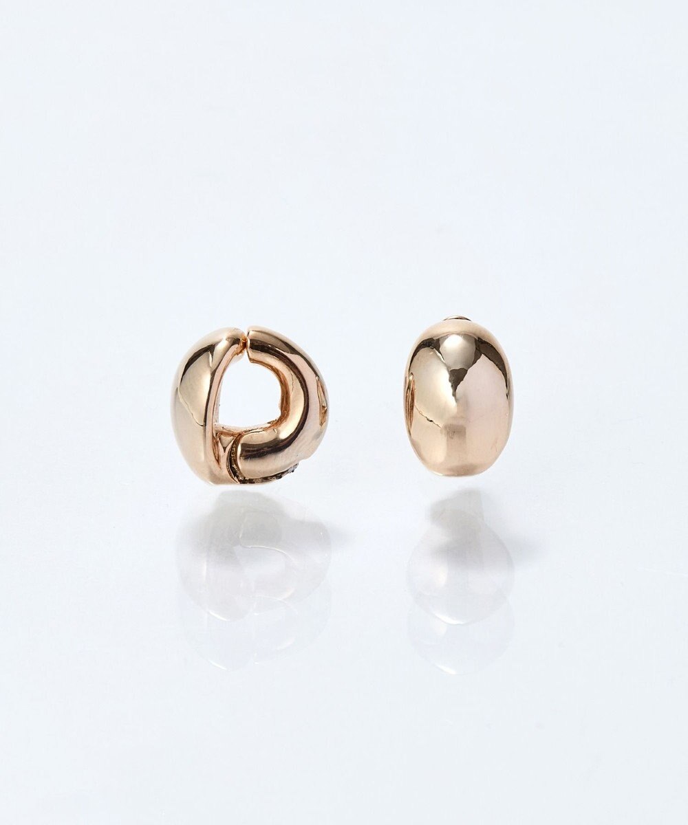 Phoebe 【金属アレルギー対応】オーバルフープスナップイヤリング　シャンパンゴールド 