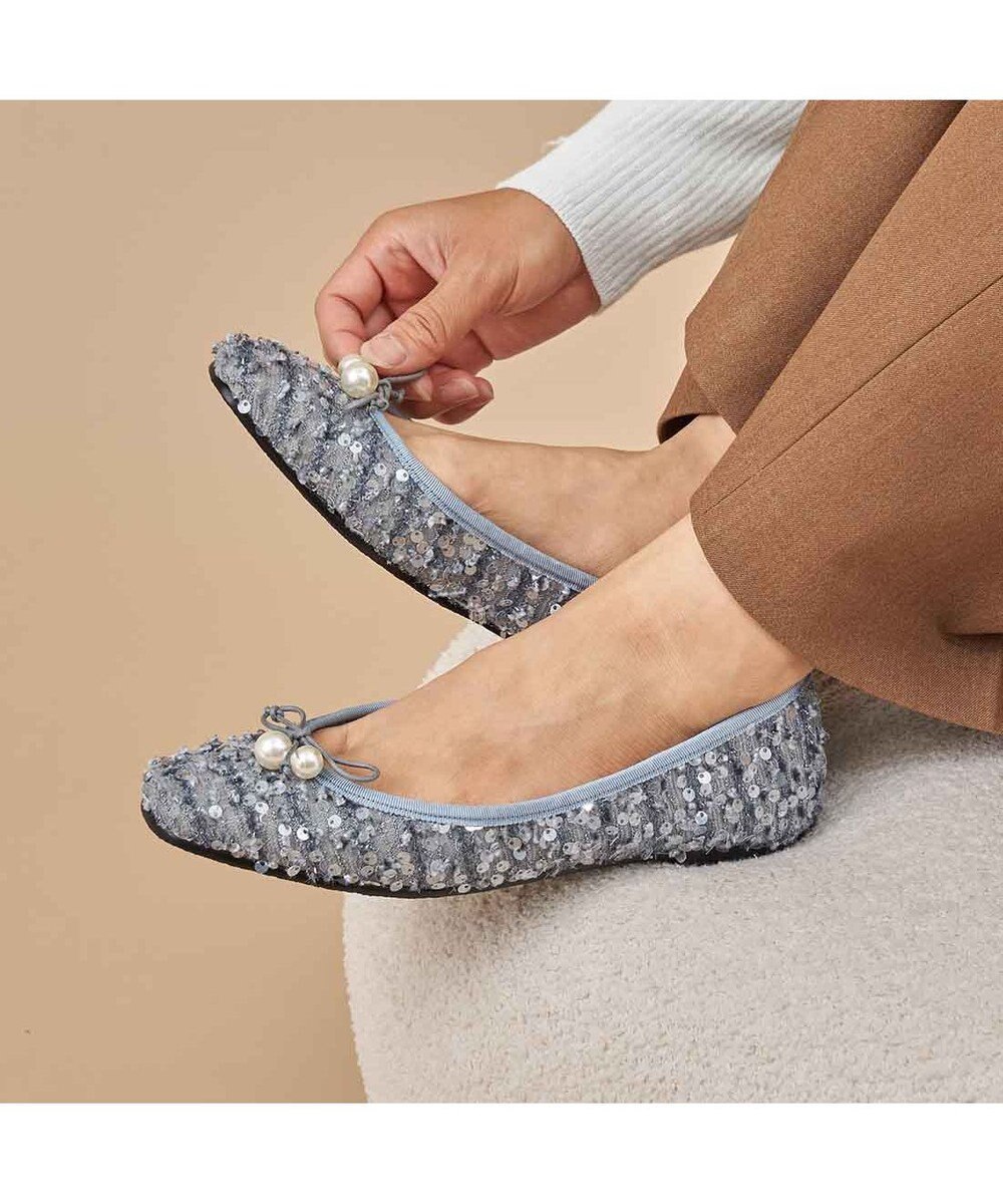 MODE ET JACOMO <carino>パールビジュー付きデザインバレエ 