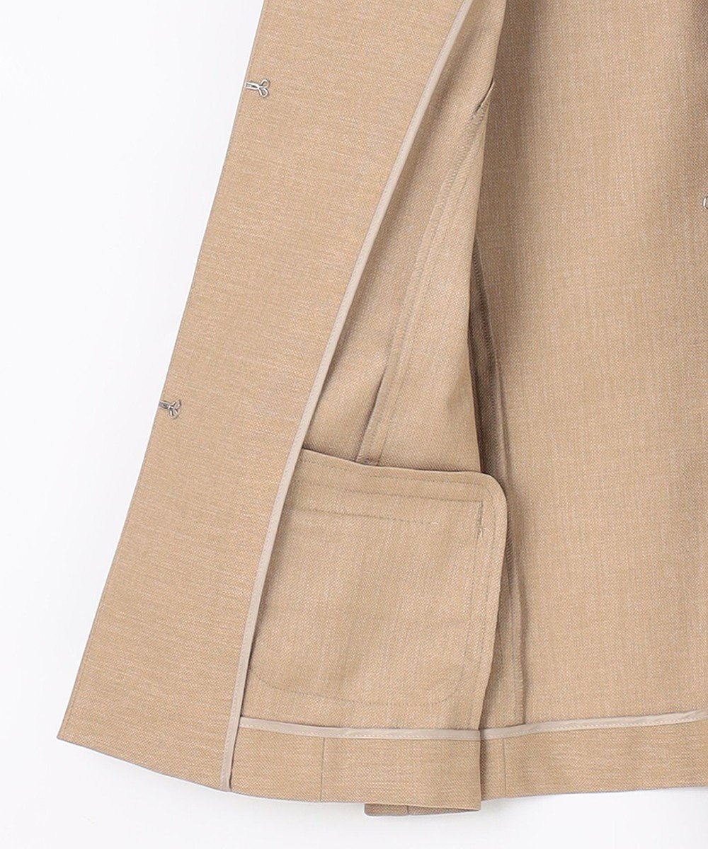 J.PRESS LADIES L 【洗える】FLAXASAオックス ノーカラー ジャケット 