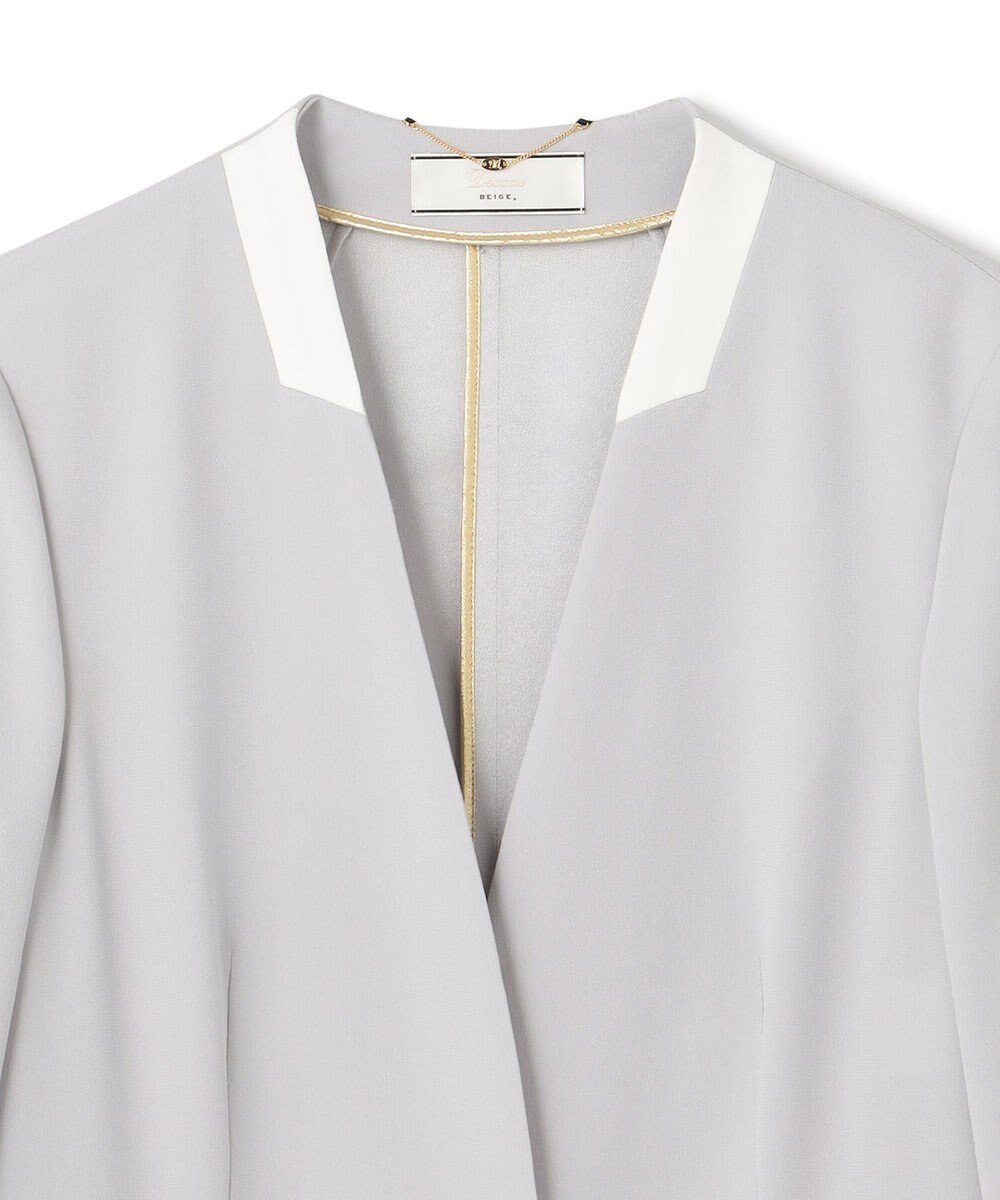 BEIGE， 【L-size】CINDY / ノーカラーロングジャケット 
