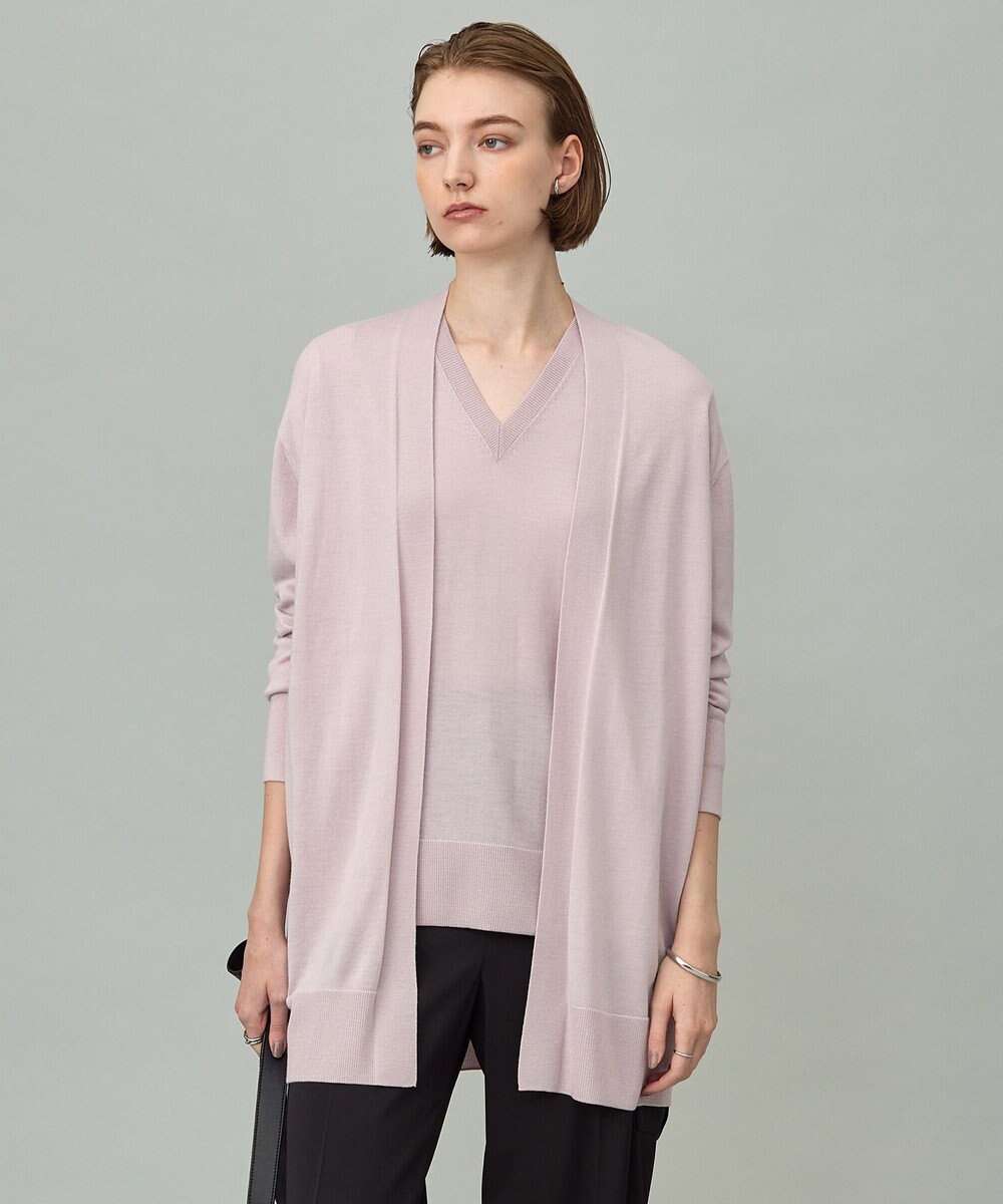 ICB L 【洗える】コンパクトファインウール ロングカーディガン 