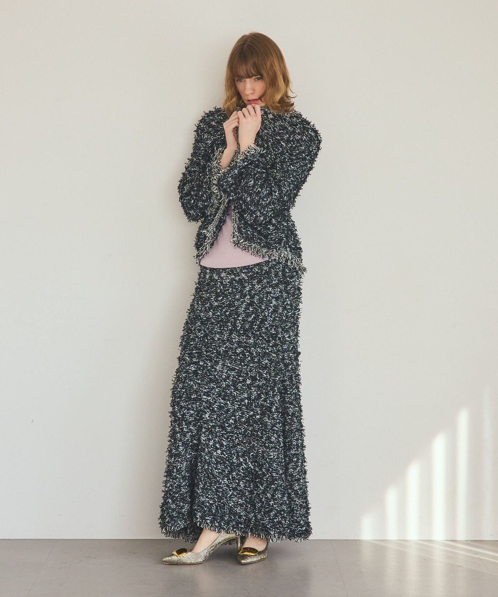 GRACE CONTINENTAL ツイーディーニットジャケット 