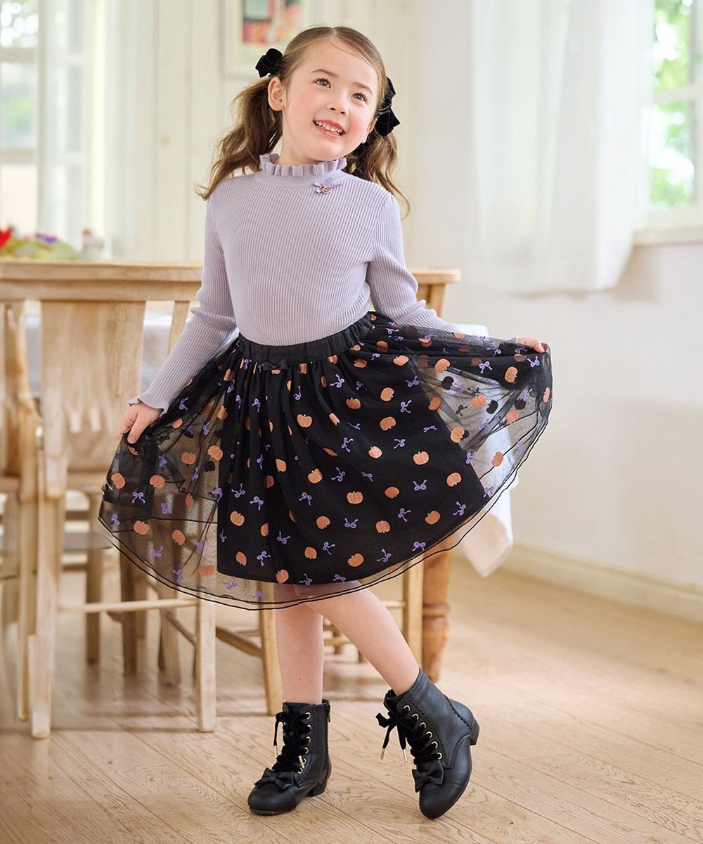 ANY KIDS ラメチュールフレアスカート 