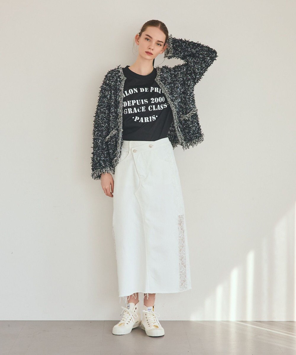 GRACE CONTINENTAL ツイーディーニットジャケット 