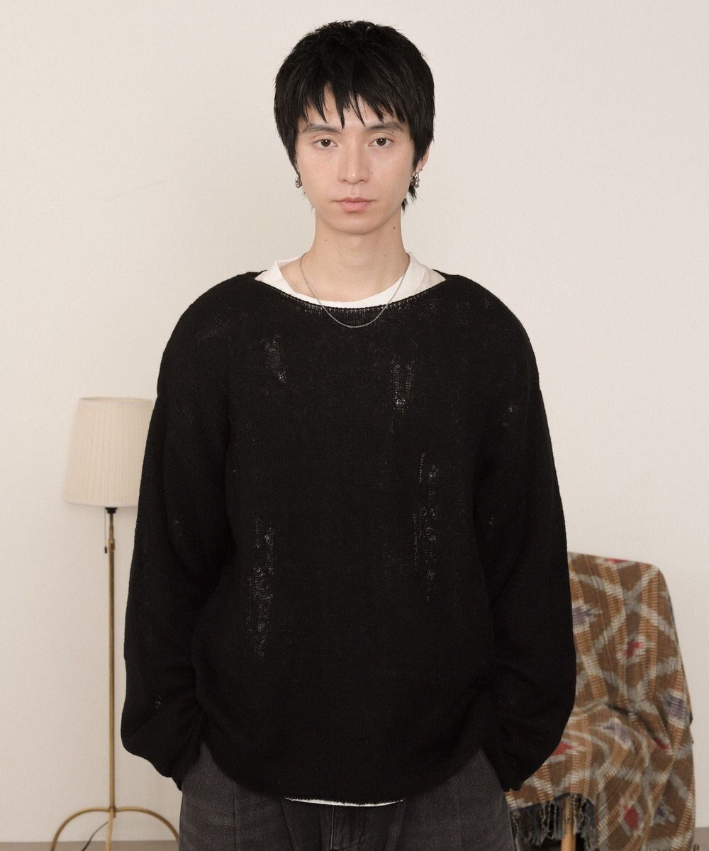 WEGO ダブルガーゼダメージプルオーバー 