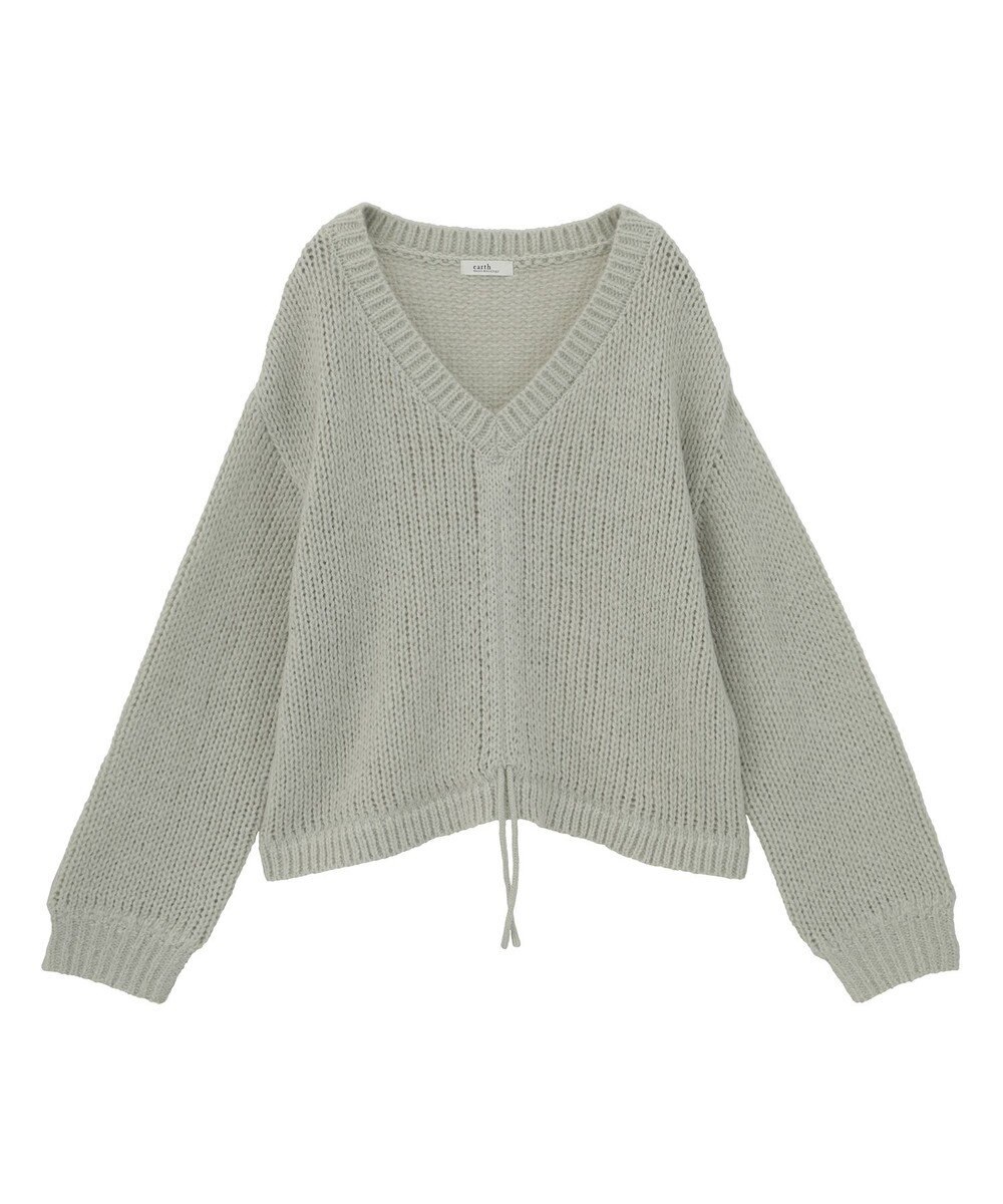 earth music&ecology フロントシャーリングニットプルオーバー 