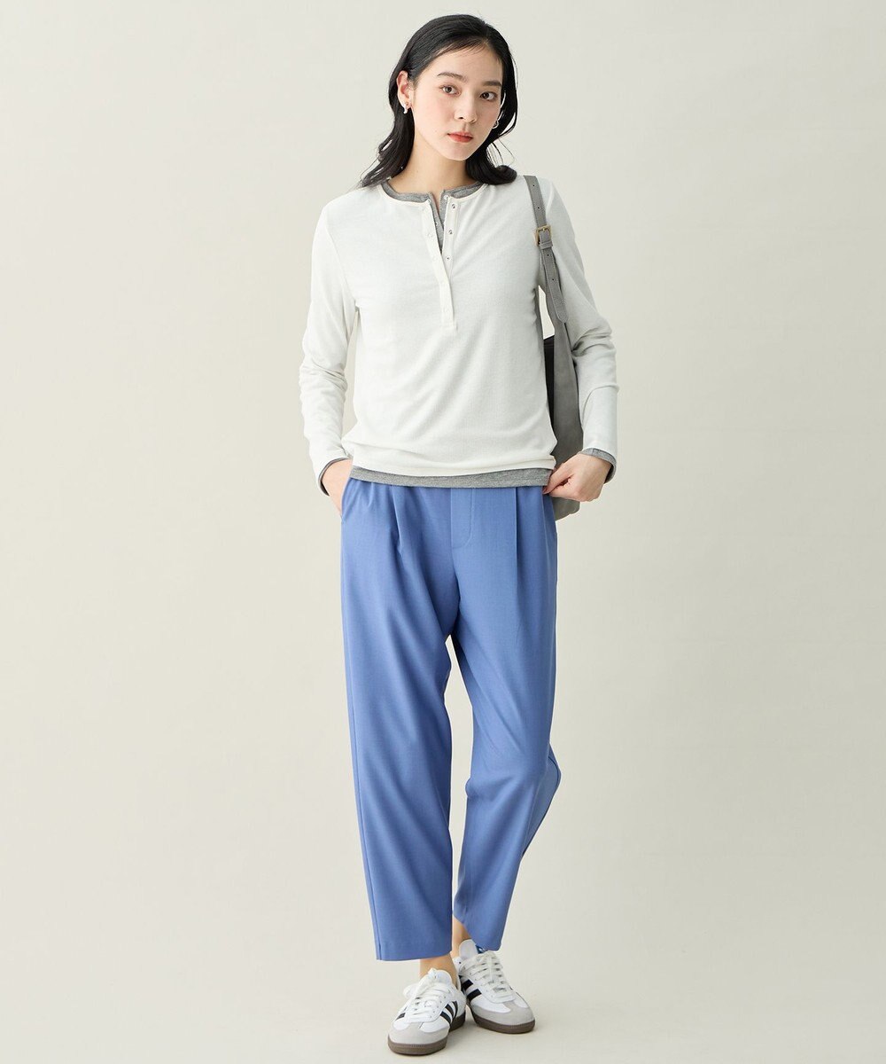 ANY クリアラメフライスヘンリーネックプルオーバー 