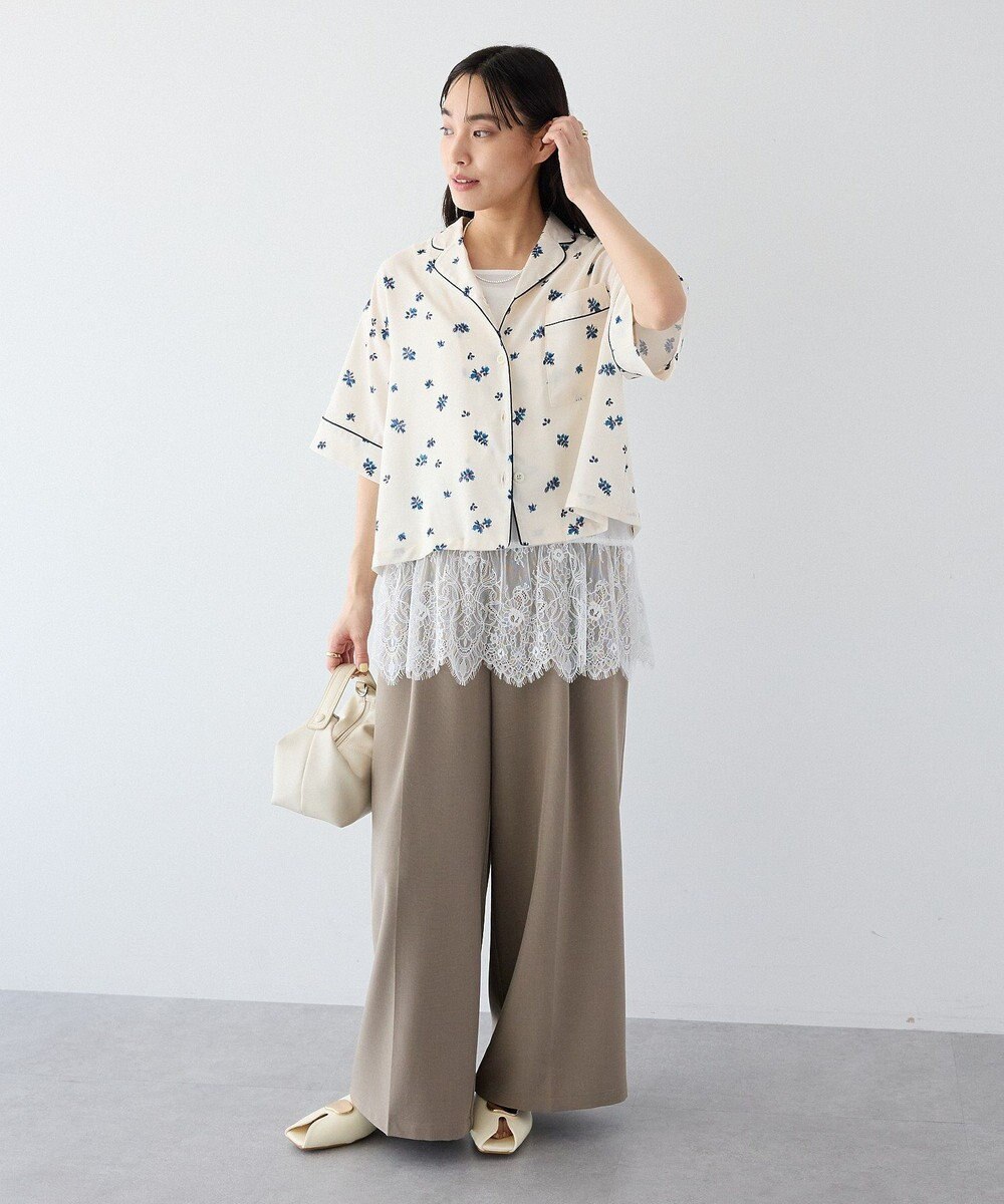 CRAFT STANDARD BOUTIQUE ボタニカルプリントオープンカラーシャツ 