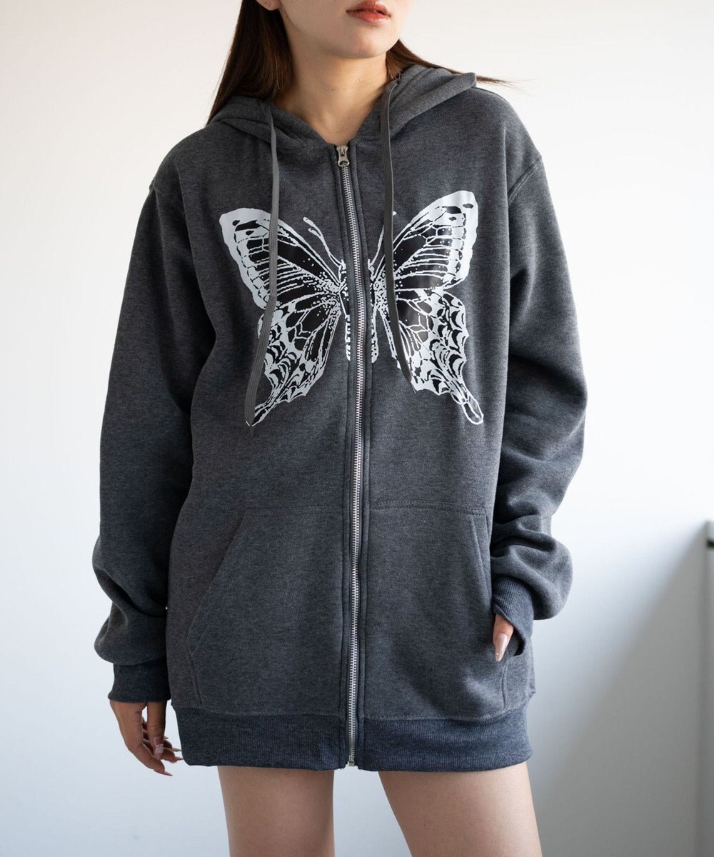 WEGO バタフライBIGZIPパーカー 