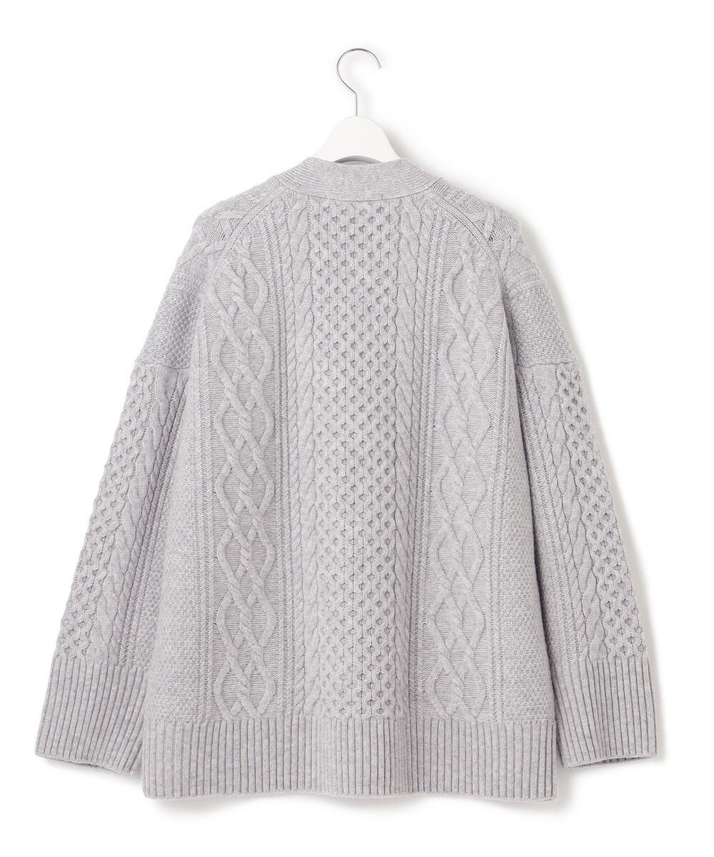 23区 【洗える】ウールカシミヤ アランパターン カーディガン 