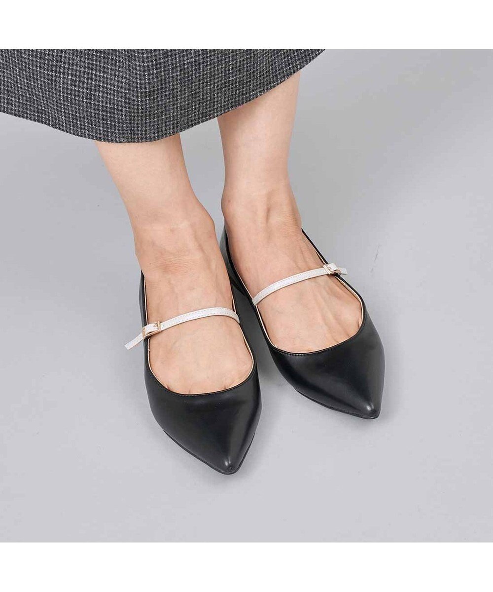 MODE ET JACOMO <carino>【レイン対応】配色ベルトメリージェーン 