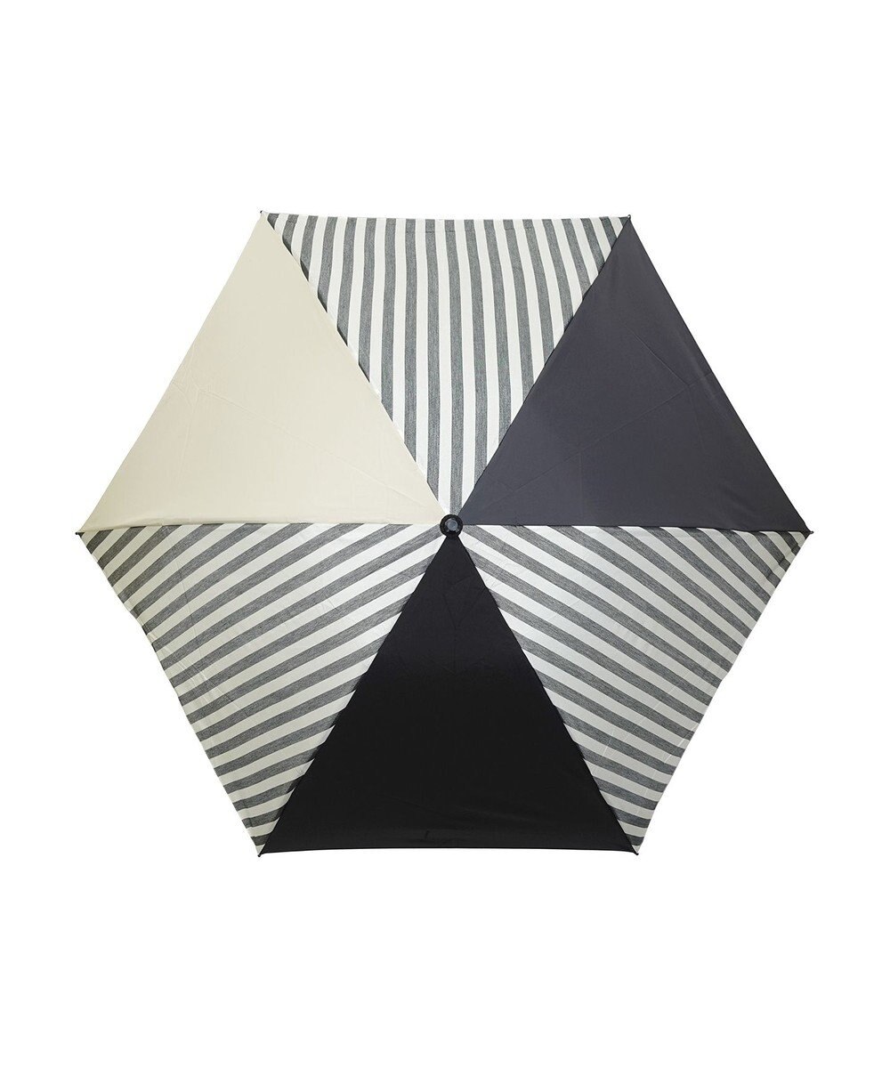 +RING UNISEX プラスリング 簡単開閉式折傘55cm BLK-STP T1383 