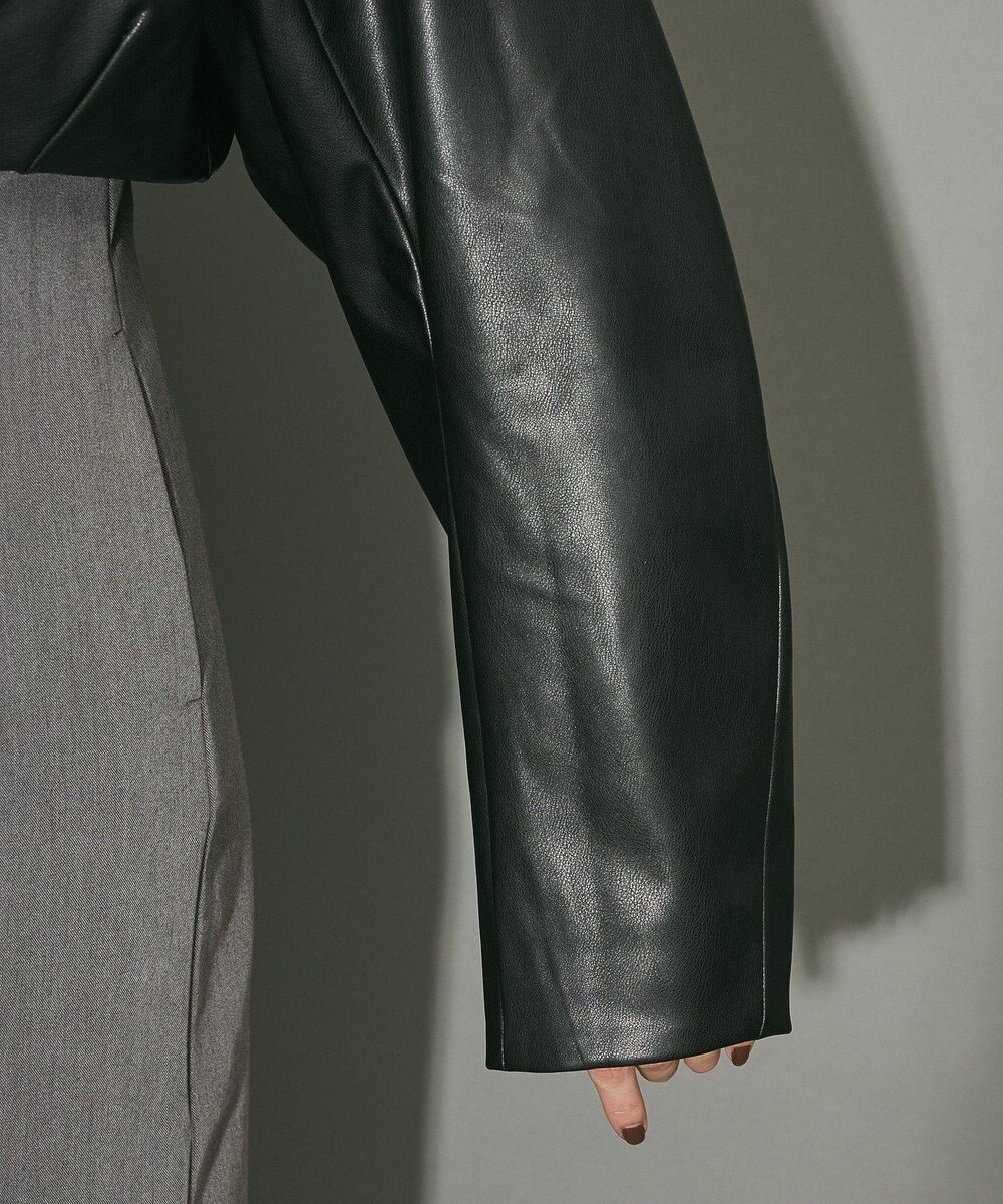 Green Parks フェイクレザーショートブルゾン 