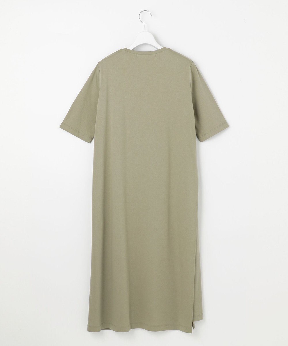 自由区 【洗える】リラックスジャージー クルーネックワンピース 