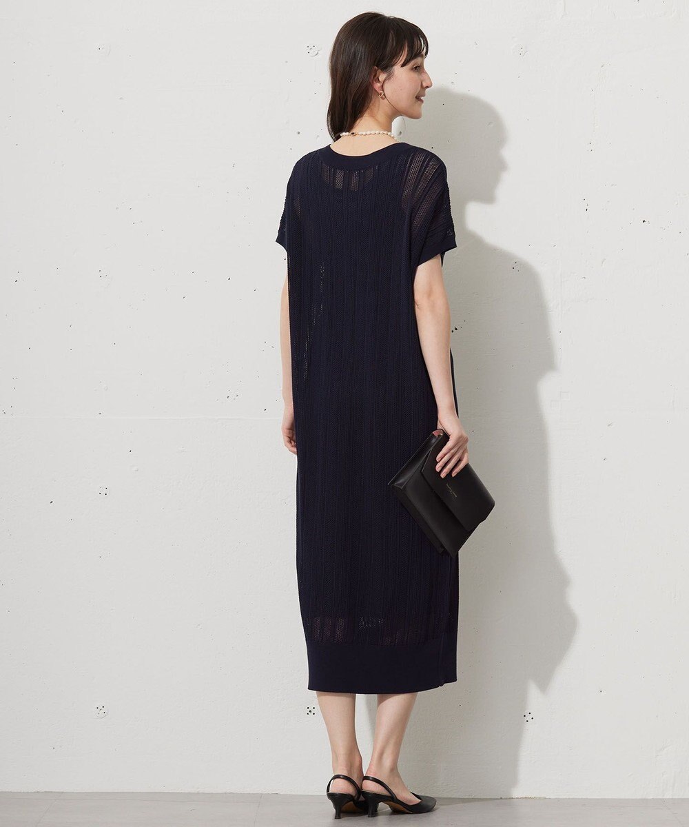 自由区 L 【ワコールコラボ】【カタログ掲載・洗える】レーシーニット ドレス 