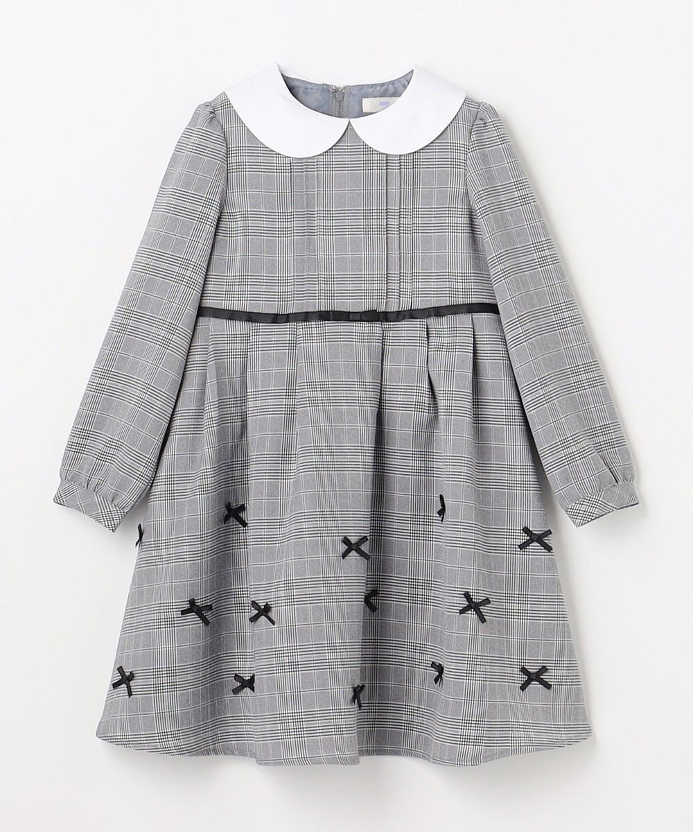 ANY KIDS 襟付き リボン 長袖ワンピース 