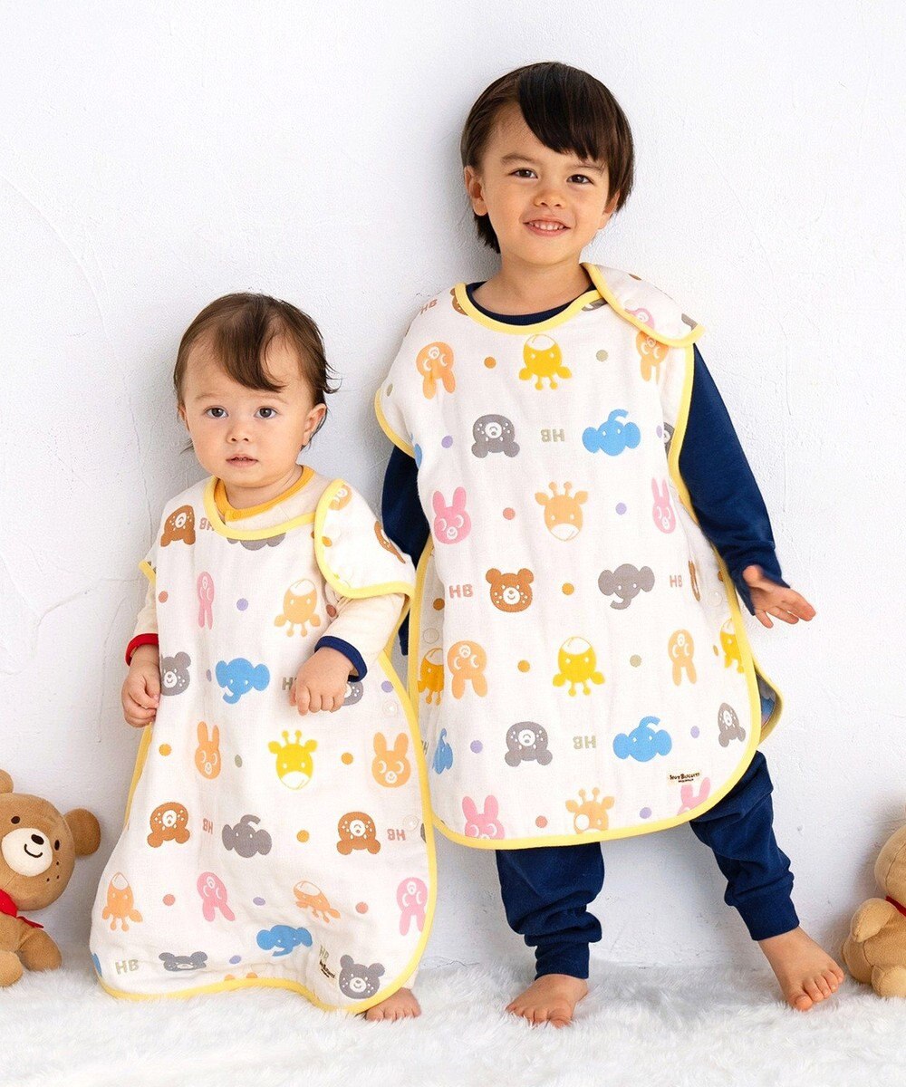 MIKI HOUSE HOT BISCUITS 六重織どうぶつ柄ガーゼスリーパーセット【BOX付き】 