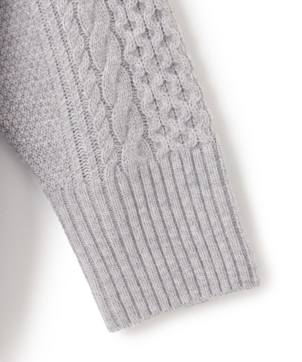 23区 【洗える】ウールカシミヤ アランパターン カーディガン 