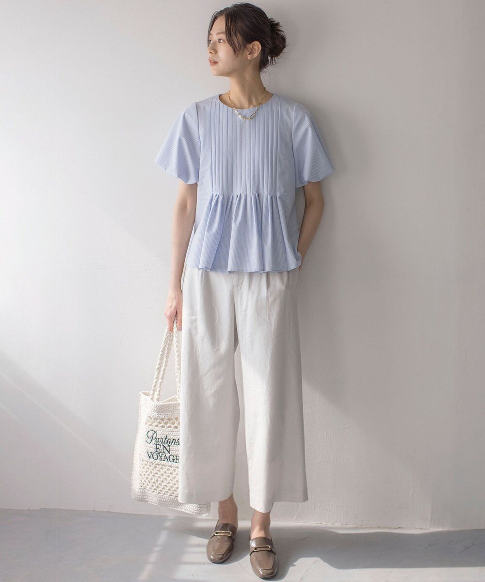 組曲 L ドビーストライプピンタック ブラウス 