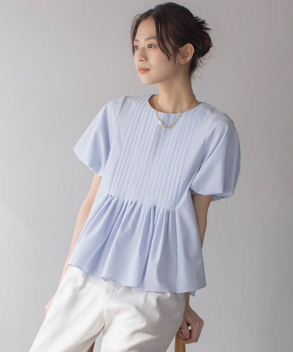 組曲 S ドビーストライプピンタック ブラウス 