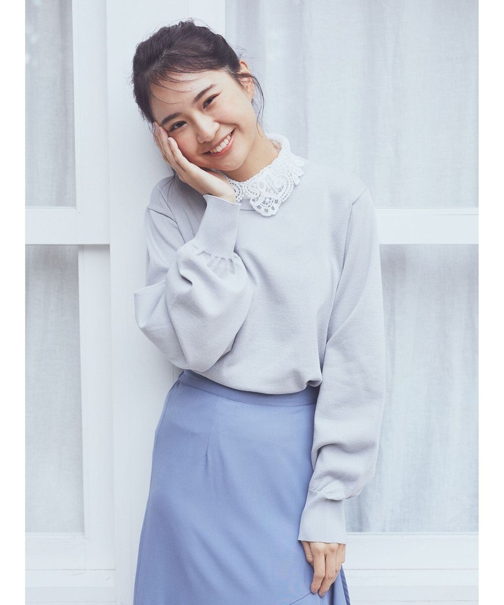 earth music&ecology 襟付きニットプルオーバー 