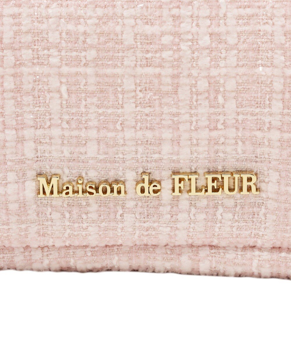 Maison de FLEUR ツイードボリュームリボントートバッグ 