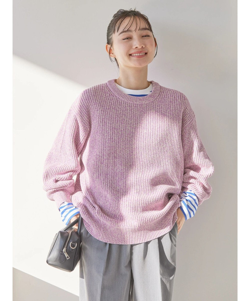 AMERICAN HOLIC 片畦クルーネックニットプルオーバー 