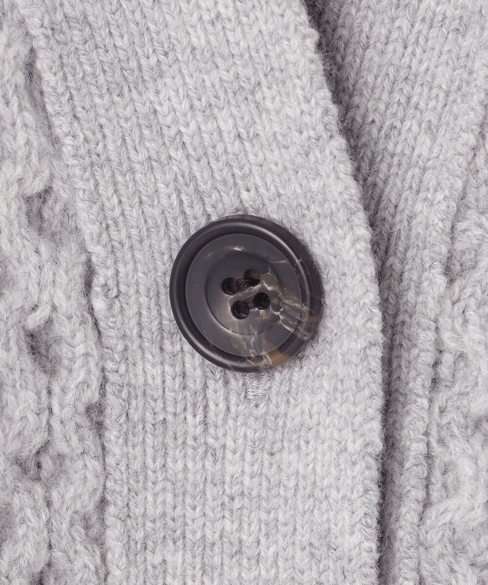 23区 【洗える】ウールカシミヤ アランパターン カーディガン 