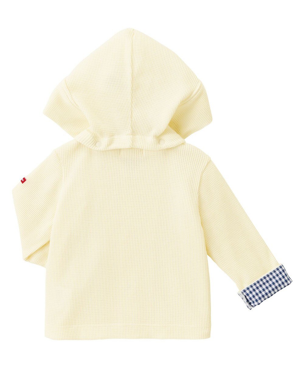 MIKI HOUSE HOT BISCUITS 【70-110cm】 顔ドン ワッフル素材 パーカー 