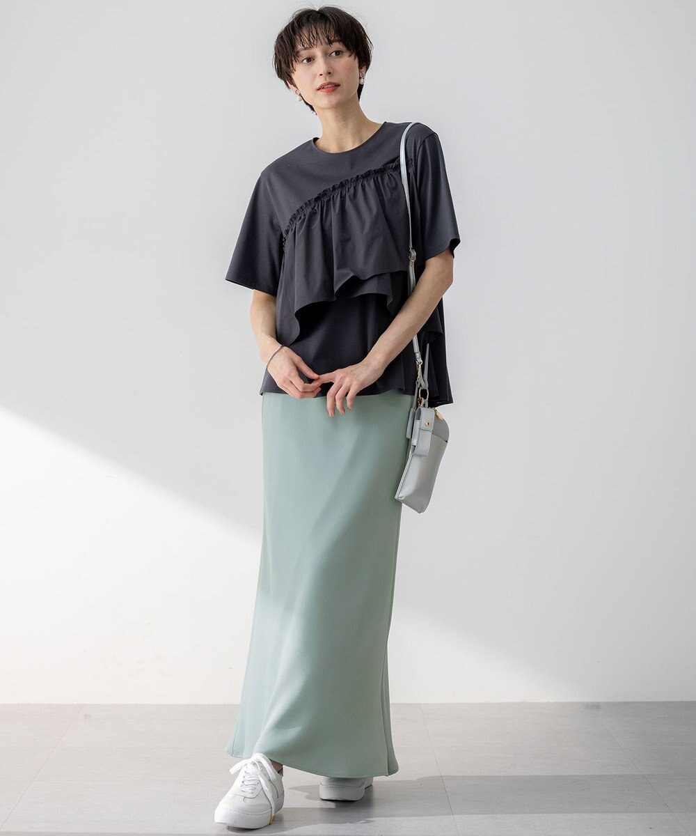 23区 【吸水速乾/防シワ】ジョーゼットサテン ナロー スカート 