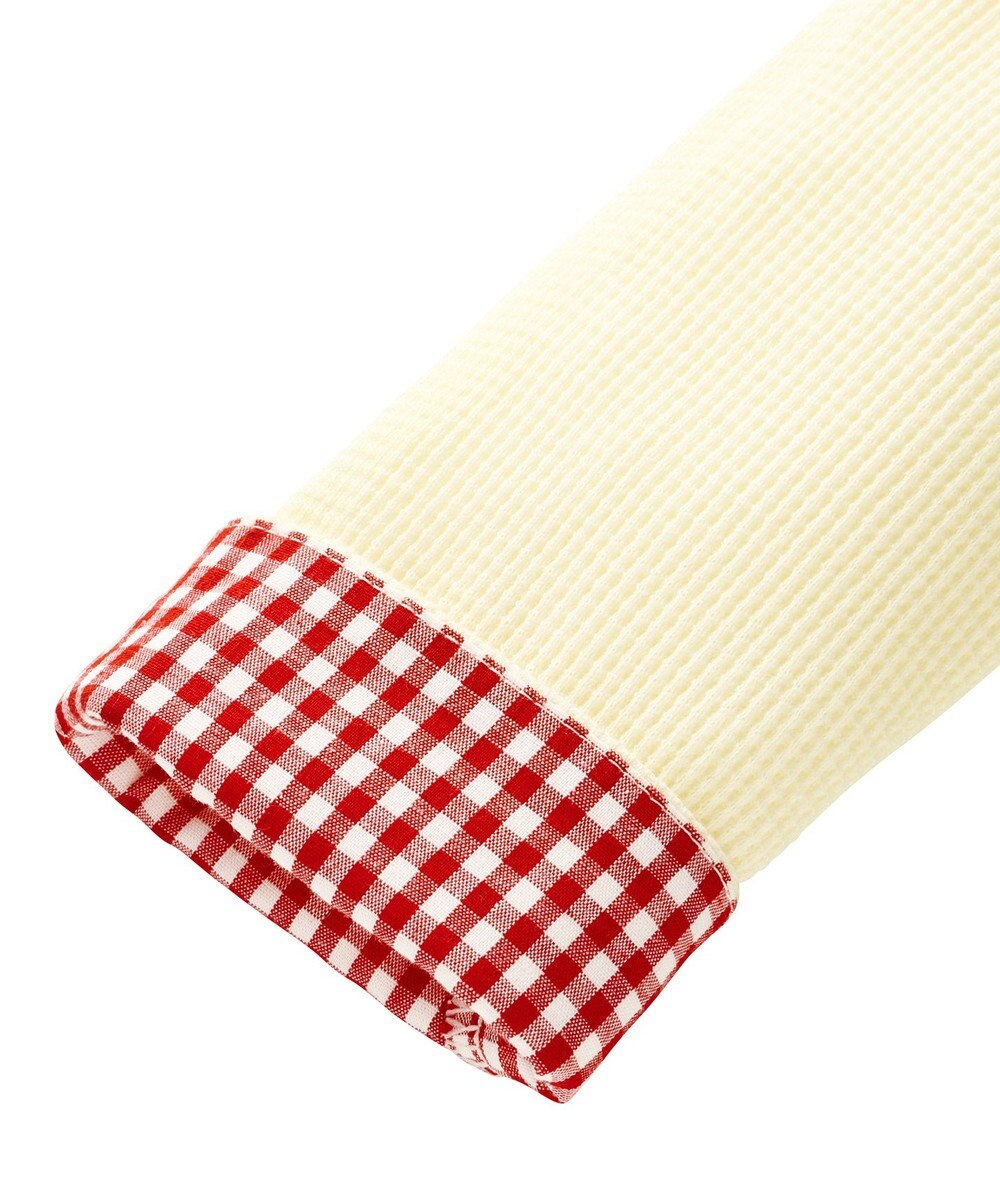 MIKI HOUSE HOT BISCUITS 【70-110cm】 顔ドン ワッフル素材 パーカー 