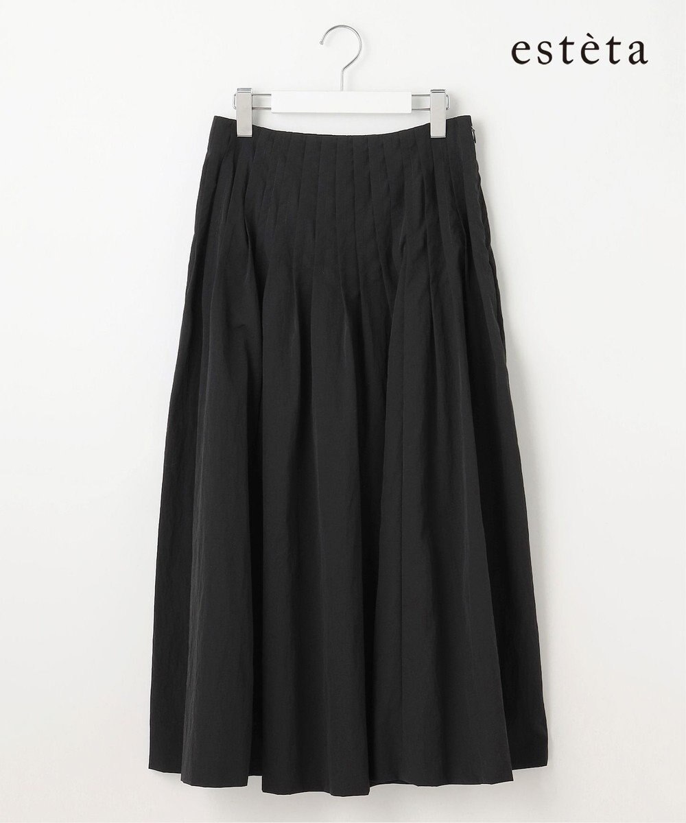 23区 【エステータ】エンシュクライト ピンタック フレアスカート 