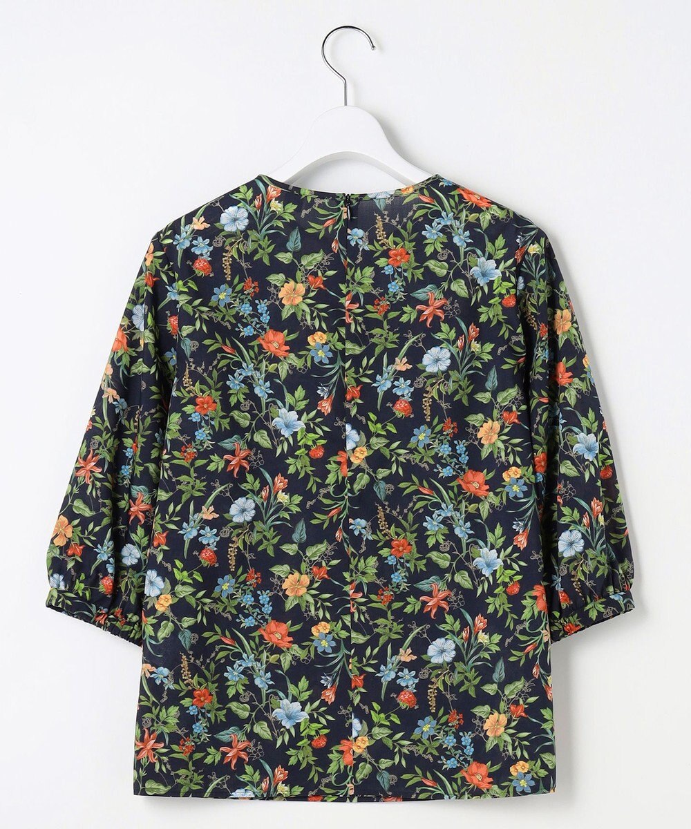 J.PRESS LADIES S スパンボタニカル プリント クルーネック ブラウス 