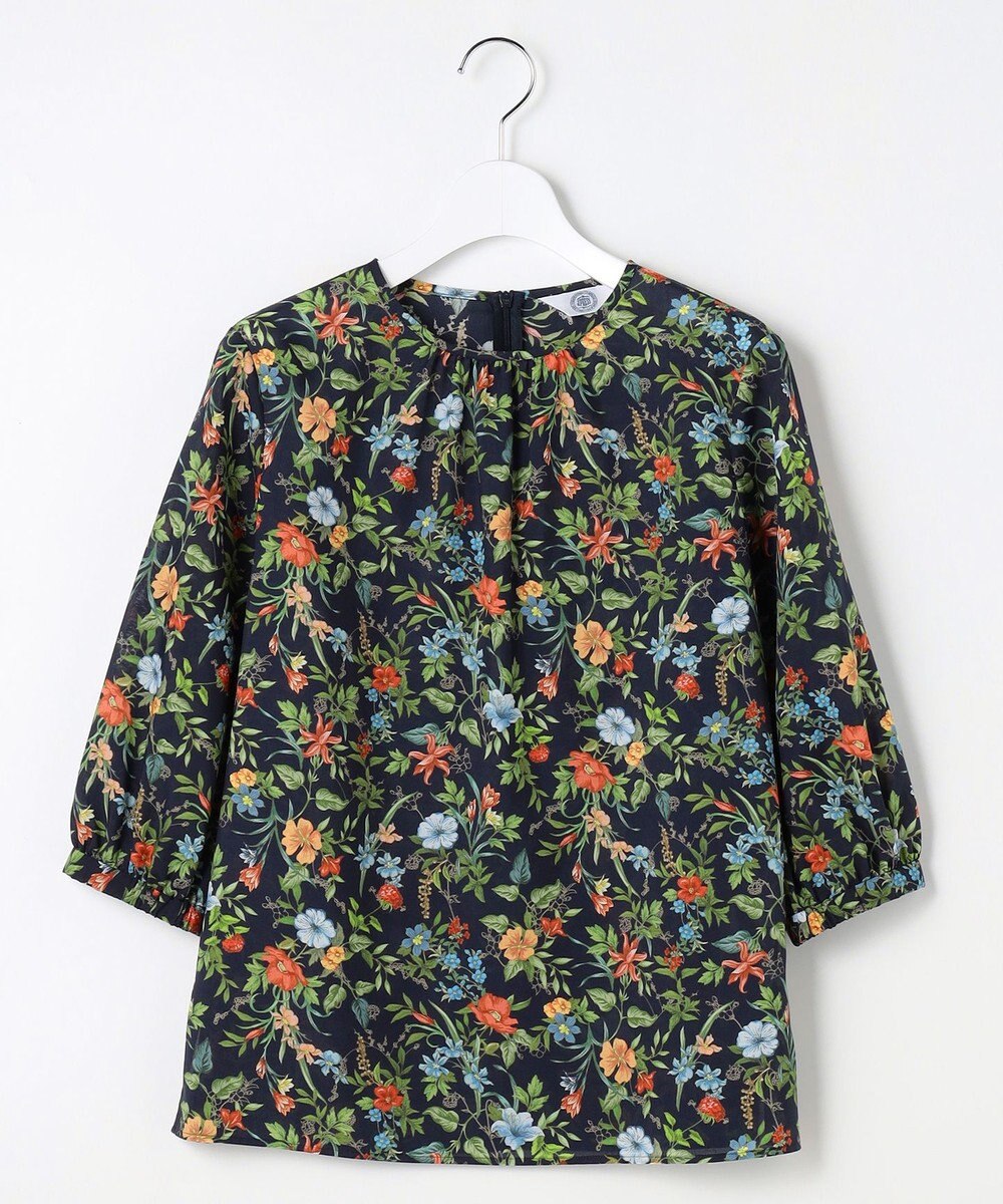 J.PRESS LADIES S スパンボタニカル プリント クルーネック ブラウス 