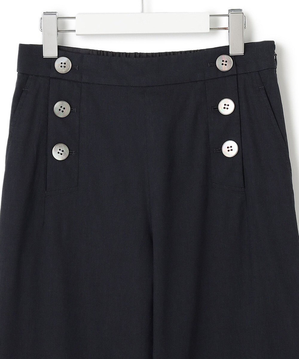 23区 【洗える】リネンヴィスコースストレッチ マリンパンツ 